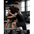 thumbnail image 3 of alpinario Men's Compression T-Shirt Moisture Wicking Breathable Short Sleeve Gym Workout High Elastic Dry Fit Baselayer Rash Guard Running Undershirt, 3 of 6