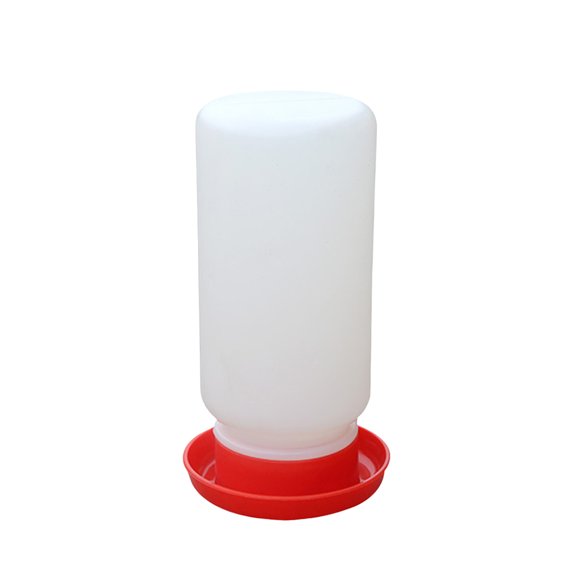 Automatic Chicken Water Feeder - 1L Poultry Waterer for Chickens, & Quail, Heavy-Duty Screw-On Base with Translucent Jar