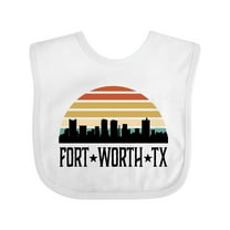Inktastic Fort Worth Texas Skyline Retro Boys or Girls Baby Bib