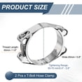 thumbnail image 2 of Uxcell Collier de Serrage en T 140-150mm (5.5 - 5.9 Pouces) Acier Inoxydable 304 Double Tête Réglable pour Radiateur d'Admission pour Automobile Plomberie Intercooler Industriel Tuyaux, 2 of 6
