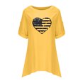 thumbnail image 3 of Haut Ample d'Été Automne pour Femmes, Col Montant, Manches 3/4 en Coton Lin (Jaune, TG), 3 of 4