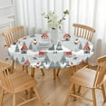 thumbnail image 3 of Gray Christmas Gnome Village Pattern Round Fitted Tablecloth with Elastic Edge,Dining Table Cover Waterproof,Outdoor Round Tablecloth for Camping,Dining,Indoor and Outdoor, 3 of 7
