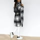 thumbnail image 2 of Chaqueta larga de mezcla de lana a cuadros para mujer, chaqueta tipo chaquetón, camisas casuales de manga larga con botones, 2 of 6