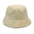 thumbnail image 3 of CFMIURAN Furry Hat, Women's Winter Thermal Bucket Hat - Windproof Solid Color Fisherman Hat for Cold Weather, Warm Lined Outdoor Travel Cap for Women and Girls, 3 of 3