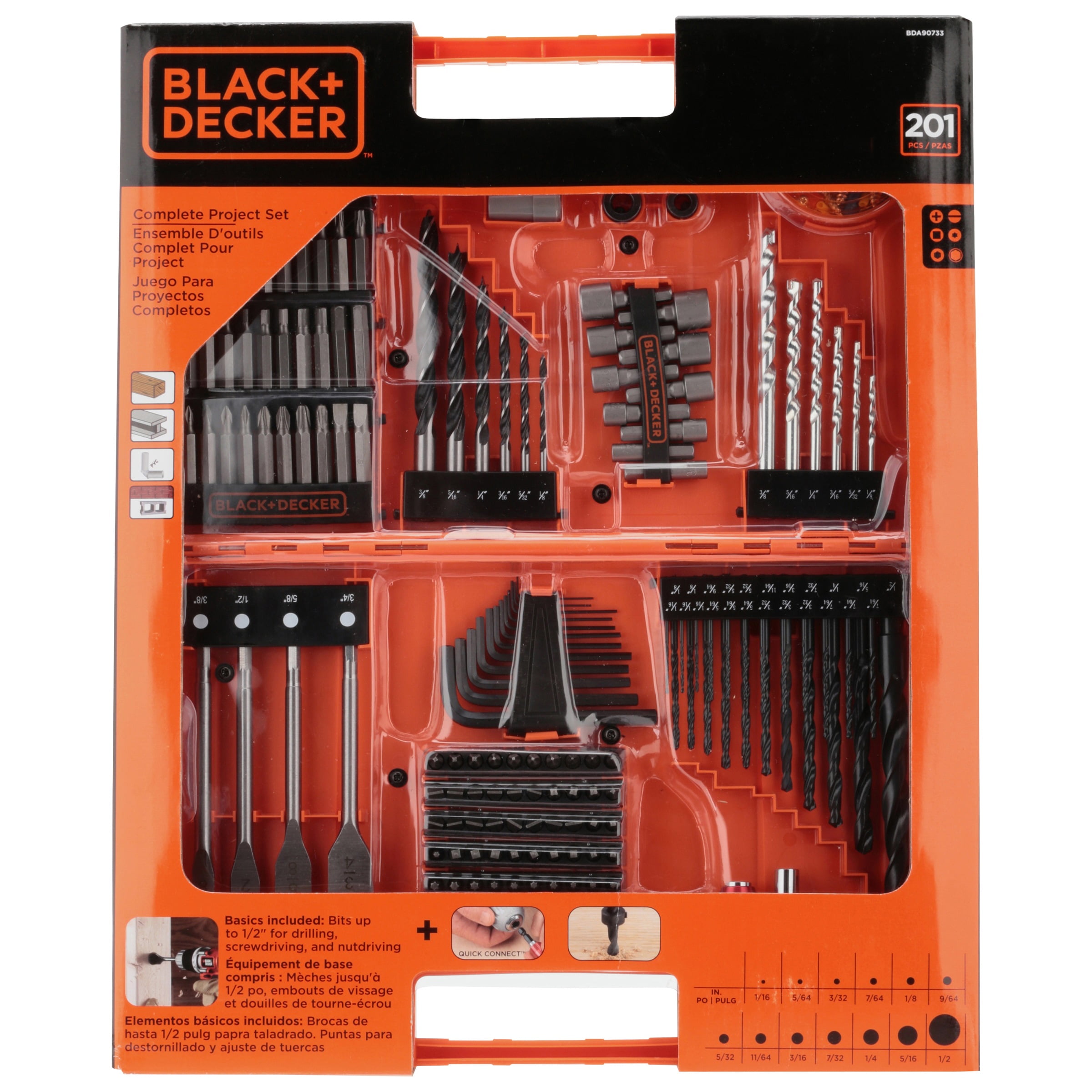 BLACK+DECKER 20V MAX Drill & Home Tool Kit, 34 Piece (BDCD120VA) with  BLACK+DECKER BDA91109 Combination Accessory Set, 109-Piece