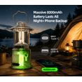 thumbnail image 6 of Elice LED Camping Lantern, 8000mAh Telescopic Vintage Rechargeable Lantern, Dual Light Source & 3 Light Modes with Stepless Dimming, for Power Outages Outdoor Tent Lights for Camping, 6 of 11