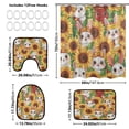 thumbnail image 4 of 4-Piece Bathroom Set with Waterproof Shower Curtain with Non-Slip Bath Mat, U-Shaped Mat & Toilet Lid Cover Bunnies and Sunflowers, 4 of 8