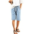 thumbnail image 4 of RMGVDSD Girls Summer Shorts Girls Bermuda Shorts Knee Length Cute Preppy Clothes Drawstring Long Shorts Elastic Waist Straight Leg Shorts Casual Pants 11-12 Years, 4 of 4