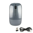 thumbnail image 1 of Ratón inalámbrico ergonómico de 2,4 G con modo dual, luz LED de respiración, batería recargable de 500 mAh, DPI ajustable, para oficina, color gris, 1 of 14