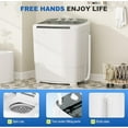 thumbnail image 4 of Superday Portable Washing Machine, 2 In 1 Small Washing Machine and Spin Dryer Combo, 17.6lbs Compact Mini Twin Tub Laundry Machine for Camping, Apartments, Dorms, College Rooms, RV, Delicates, Grey, 4 of 9