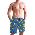 thumbnail image 4 of Yellow Star Pattern Mens Swim Trunks Quick Dry Board Shorts Breathable Fit Beach Shorts Swimwear, 4 of 8