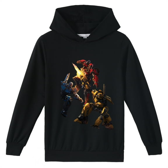 Kids Cotton Long Sleeve Hooded Transformers Pullover Hoodies Lightweight Sweatshirts for Boys Girls(8-16 Years)