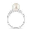 thumbnail image 2 of ANGARA South Sea Cultured Pearl Ring with Wing Motifs in 14K White Gold for Women | June Birthstone, Birthday, Anniversary, Jewelry Gift for Women | Pearl Ring, 2 of 9