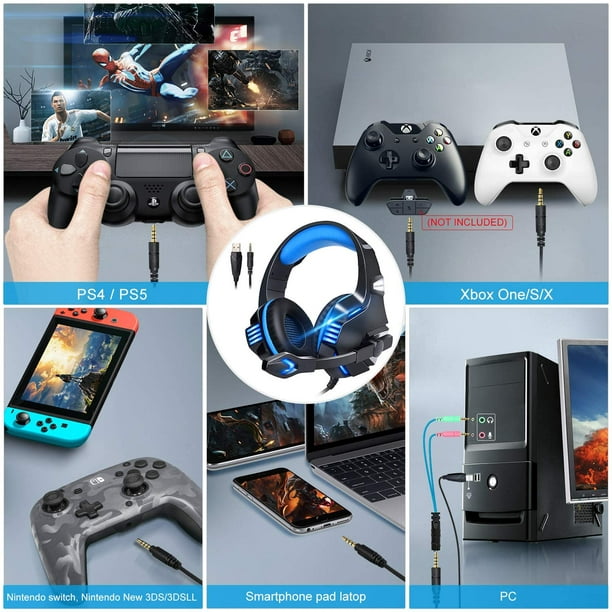 Casque de Gaming avec microphone pour PS5, PS4, Xbox One XS