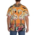 thumbnail image 3 of Kdxio Men's Hawaiian Shirt for Men Short Sleeve Shirt Halloween Flamingos Summer Casual Holiday Beach Button Down T-Shirts, 3 of 5