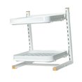 thumbnail image 3 of Estante de almacenamiento de tazas de 2 niveles, soporte para tazas de mostrador, cesta de frutas, taza de café extraíble Blanco, 3 of 9