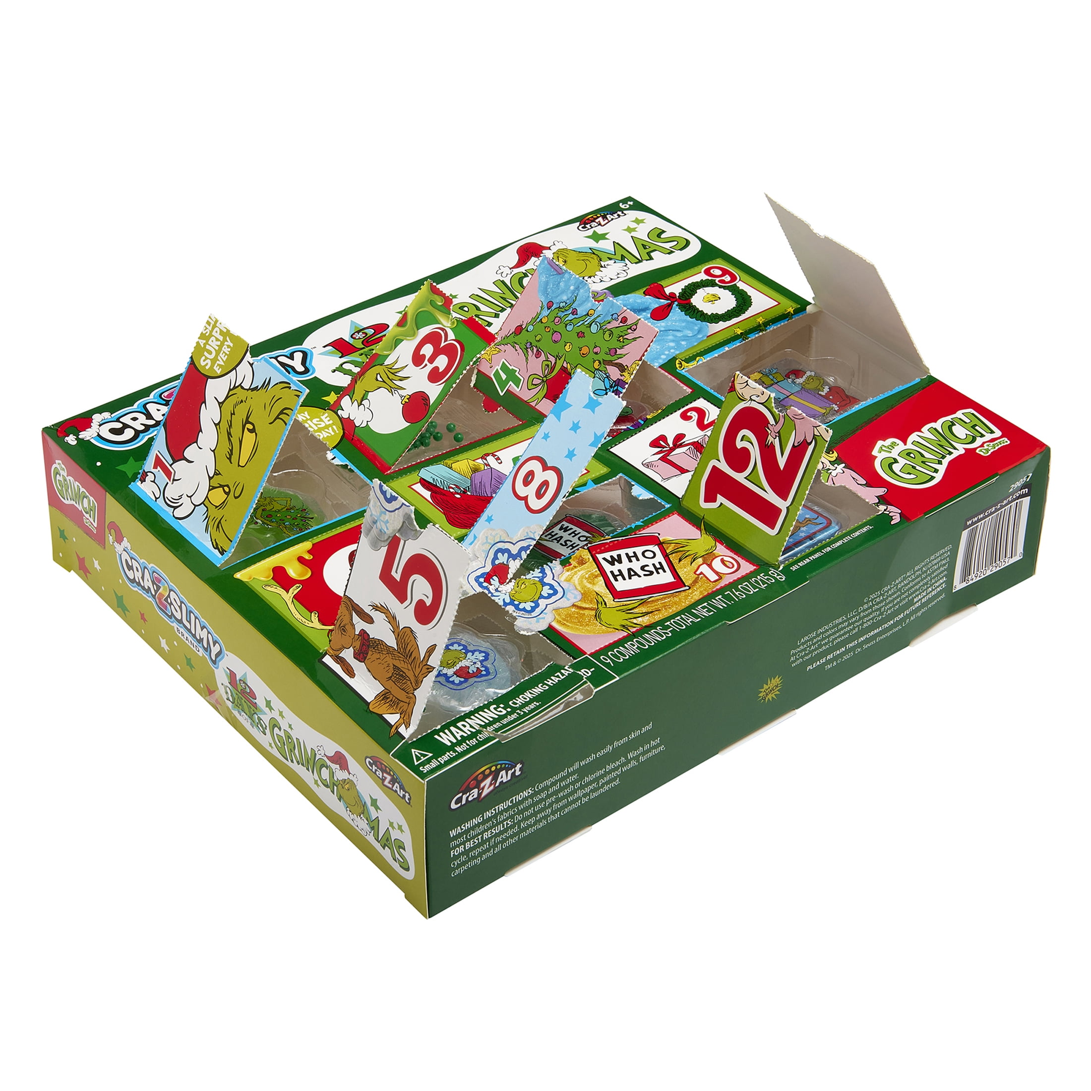 Grinch 12 Days of Grinchmas 2025 Advent Calendar – Cra-Z-Slimy Holiday Slime Toy Set with Surprise Slimy Fun Each Day by Cra-Z-Art