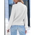 thumbnail image 5 of Women High Neck Oversized Sweaters Batwing Long Sleeve Pullover Loose Chunky Knit Jumper White L, 5 of 8