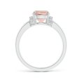 thumbnail image 2 of ANGARA Natural Cushion 1.8 ct Morganite Ring with Diamond Collar in 14K White Gold for Women | Birthday, Anniversary, Jewelry Gift for Women | Natural Morganite Ring, 2 of 10