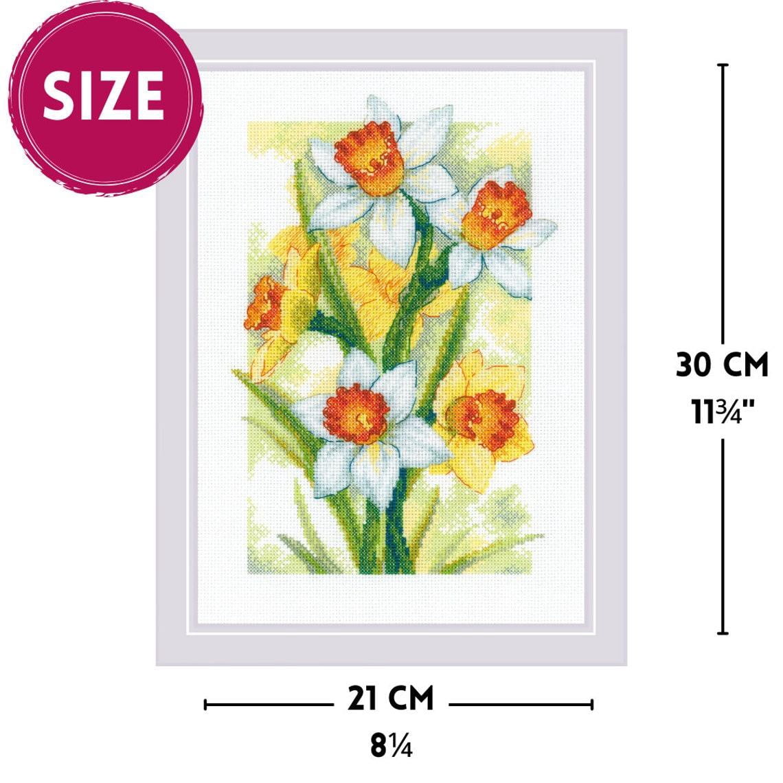 RIOLIS® Spring Glow: Daffodils Counted Cross-Stitch Kit