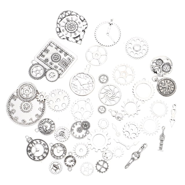 MasteelfCA 40Pcs Retro Punk Charms Small Watch Dial Decors Decorative Punk Gears Gear Charms (Mixed Style)