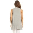 thumbnail image 4 of Women's Sleeveless Open Front Cardigan Lightweight Solid Drape Vest, 4 of 5