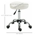 thumbnail image 3 of HOMCOM PU Leather Saddle Stool Height Adjustable Rolling Salon Chair White, 3 of 10