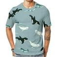 thumbnail image 2 of T Shirt For Men Arctic Animal Print T-Shirt Whales And Bear Fashion T-Shirts Mens Fun Tee Shirt Beac, 2 of 7