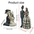 thumbnail image 3 of HCTSHG Skeleton Bride and Groom - Figurines Decorations - Halloween Gothic Wedding Cake Topper Decor (Skeleton Couple), 3 of 9