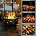 thumbnail image 3 of Alpha Joy 30" Outdoor Fire Pits 2 in 1 Round Wood Burning Fire Pit with Grill for Patio, Backyard & BBQ, Black, 3 of 8