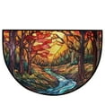 thumbnail image 1 of Riforla Tapis de Porte Demi-Rond Extérieur Entrée Grand Coucher de Soleil Coloré Peinture sur Verre Demi-Bienvenue Tapis d'Entrée Semi-Circulaire Tapis de Porte d'Entrée Tapis pour Garage Patio Tapis Haut C, 1 of 8