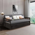 thumbnail image 3 of Giantex Twin Size Wooden Daybed with Pull-Out Trundle Bed Set Wood Guest Bed Frame Slats for Bedroom Living Room Dorm, Espresso, 3 of 8
