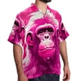thumbnail image 2 of Pink Monkey Gorilla Men's Poplin Casual Printed Button Down Short Sleeve Summer Beach Shirts Unisex, 2 of 6