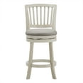 thumbnail image 3 of Weston Home Haas Slat Back Swivel Counter Height, Antique White Finish, Gray Linen, 3 of 7