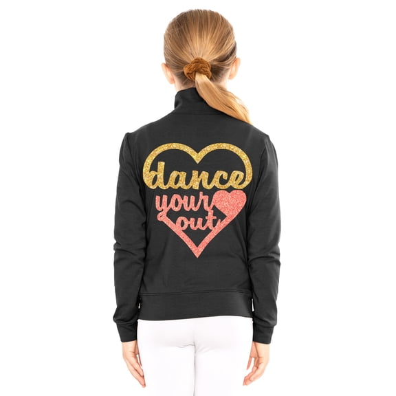 Stretch Is Comfort Glitter | Live Love Dance | Mock Neck Jacket | Youth Sizes 4-12