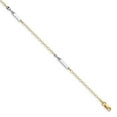 thumbnail image 1 of Solid 14k Yellow and White Gold Two Tone 1 in Extension Anklet - with Secure Lobster Lock Clasp 10" (Width = 0mm ), 1 of 3