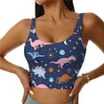 thumbnail image 2 of Picia Dinosaur Sports Bra for Women,Padded Strappy Sports Bras Medium Support Yoga Bra with Removable Cups,Running Yoga Bra-Large, 2 of 9