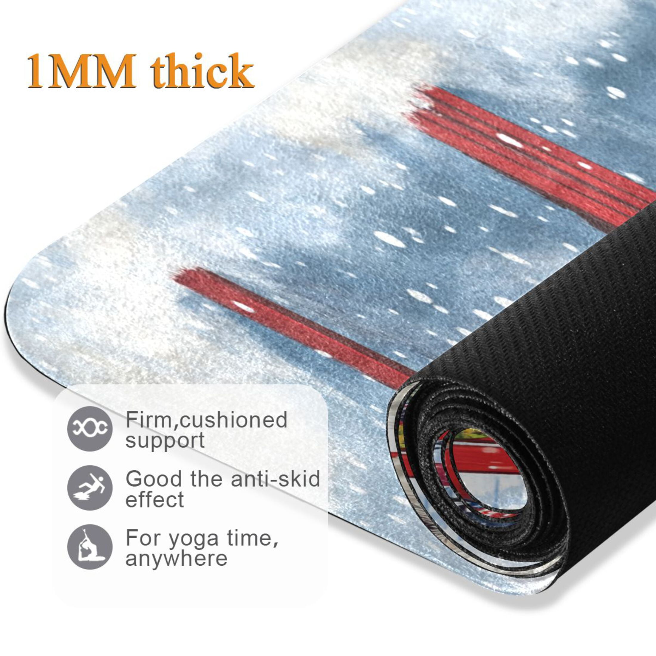 BZSMCE Yoga Mat Women Two Dogs in Winter_scene Fitness Mat