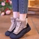 thumbnail image 2 of Botas de nieve para mujer, de invierno, con forro polar, gruesas, cálidas, con relleno de algodón, botas cortas de caña alta y suela gruesa con punta cerrada y botas de nieve peludas, 2 of 6