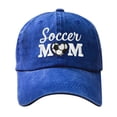 thumbnail image 3 of Womens Hats Unisex Soccer Mom Embroidered Washed Breathable Baseball Sun Hat Blue One Size, 3 of 4