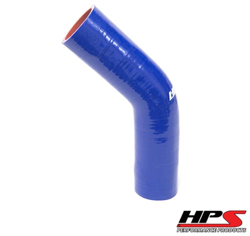 Blue HPS HTSER90-100-125-BLUE Silicone High Temperature 4-ply Reinforced 90 degree Elbow Reducer Coupler Hose 1  1-1/4 ID 75 PSI Maximum Pressure 4 Leg Length on each side 