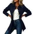 thumbnail image 5 of Danhjin Fall Coats for Women Lapel Long Sleeve Casual Button Long Jackets Winter Going out Outdoor Fashion Outerwear, 5 of 7