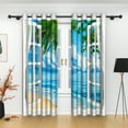 thumbnail image 4 of Tropical Ocean Beach Blackout Curtains, Room Darkening Grommet Curtains, White Window View, 42"x84", 2 Panel, 4 of 6