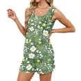 thumbnail image 6 of JULMCOMO 2 Piece Sets for Women Floral Print Square Neck Lightweight Summer Short Sets Drawstring Waisted Baggy Outfits with Pockets Green 2XL, 6 of 8