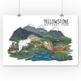 thumbnail image 2 of Yellowstone National Park, Line Drawing (16x24 Giclee Gallery Art Print, Vivid Textured Wall Decor), 2 of 3