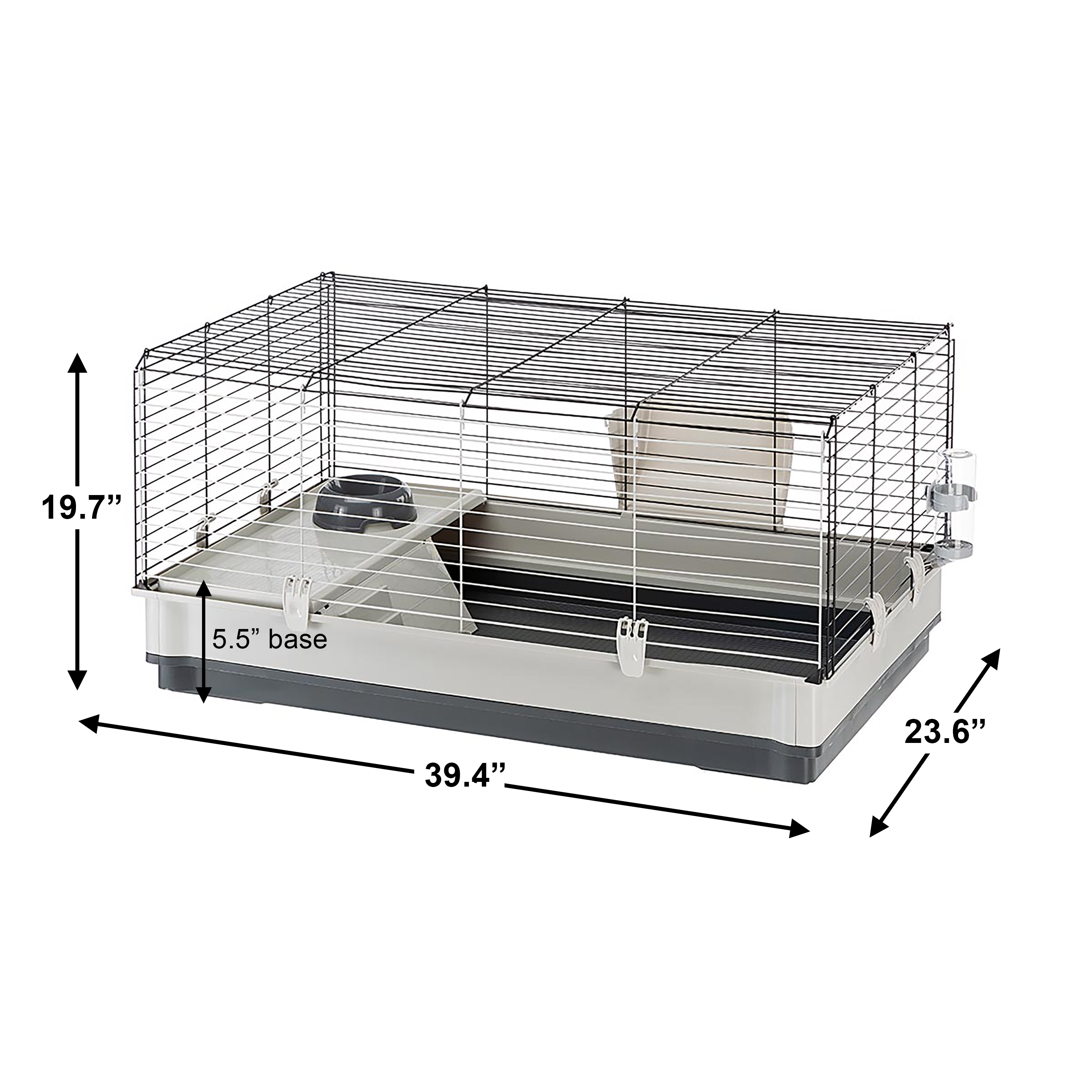 Stam bodem Geweldig Ferplast Krolik Rabbit Cage | 39.4L x 23.6W x 19.7H Inches | Gray & Black -  Walmart.com