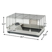 Ferplast Krolik Rabbit Cage | 39.4L x 23.6W x 19.7H Inches | Gray & Black
