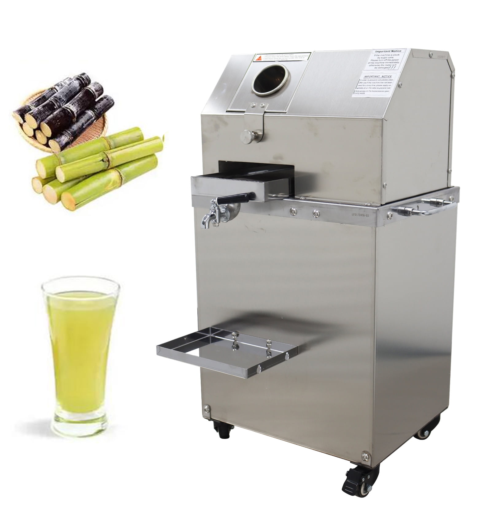 3 Rollers Electric Sugar Cane Press Juicer Sugar Cane Machine High Juicing Rate
