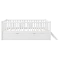 thumbnail image 5 of Euroco Wood Twin Size Platform Bed with Trundle, Guardrail Bed for Kids Teens Toddler, White, 5 of 14