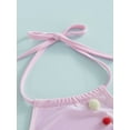 thumbnail image 6 of Suealasg Kids Girls Bikini Sets Plush Ball Sleeveless Bandage Halter Tops and Beach Shorts  1T 2T 3T 4T Toddler Baby Girls 2Pcs Summer Swimsuits Set Bathing Suit, 6 of 9